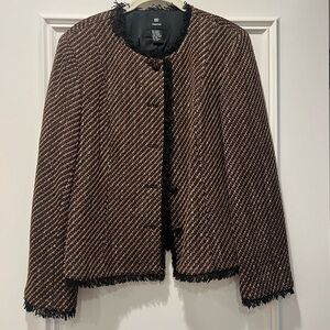 NWOT Doncaster brown tweed jacket size 10